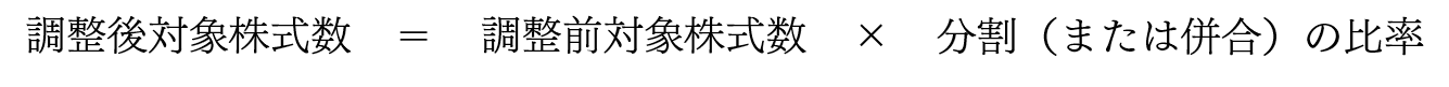 Adjusted exercise price formula