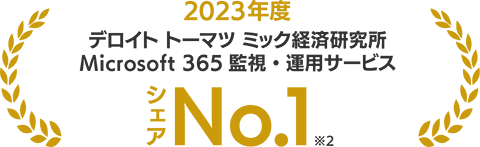 2023年度 デトロイト トーマツ ミック経済研究所 Microsoft 365 監視・運用サービス シェア No.1 ※2