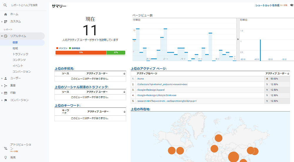 google analytics realtime