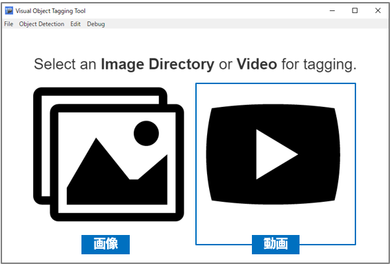 Select an Image Directory or Video for tagging.