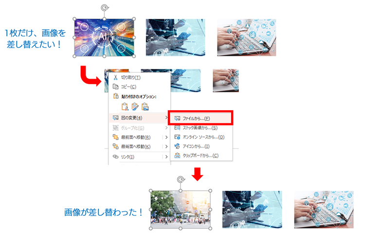 PowerPointの画像差し替え