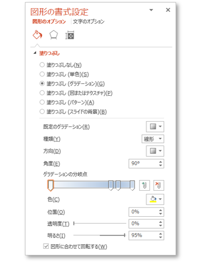 図形の書式設定_グラデーション