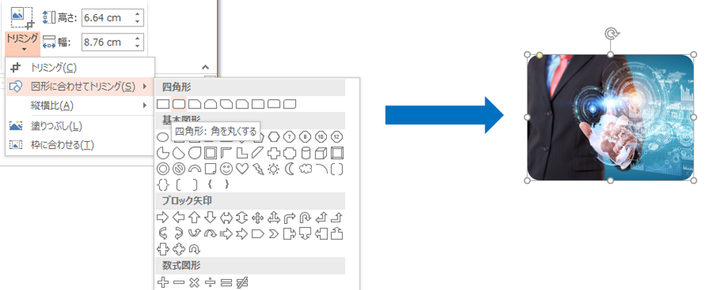 長方形以外のトリミング